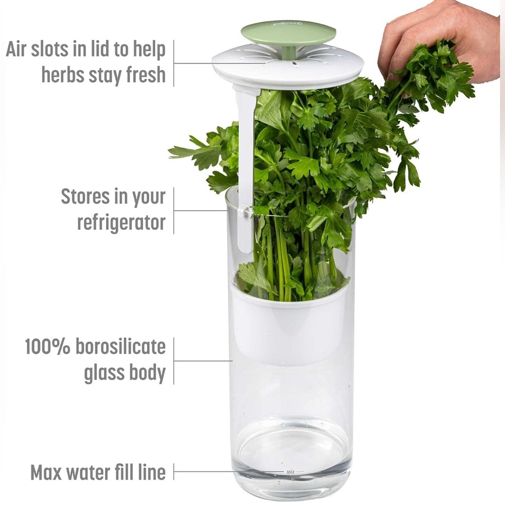 Goodful Herb Keeper indoors in refrigerator